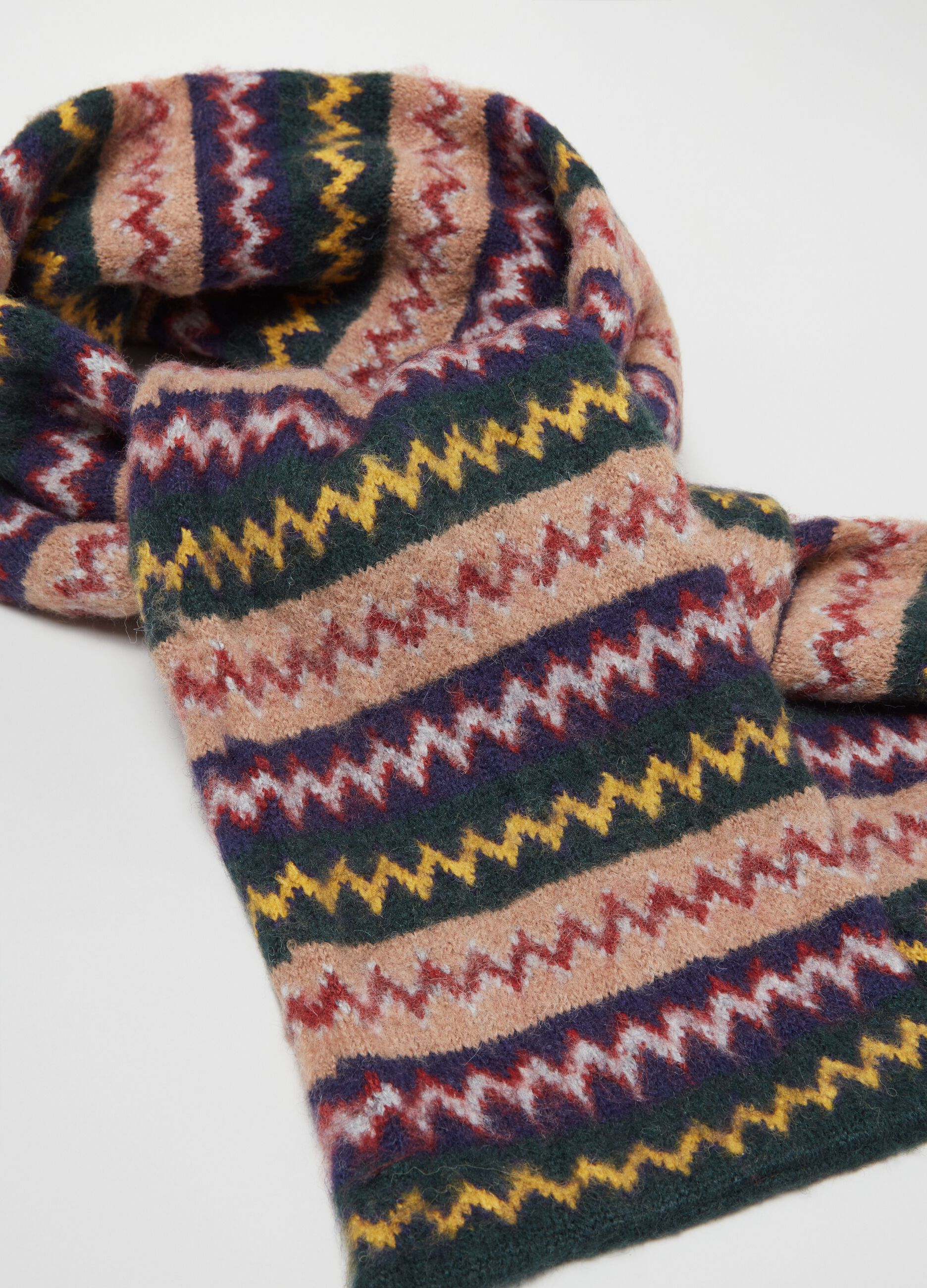 Sciarpa in maglia con trama a zig zag_1