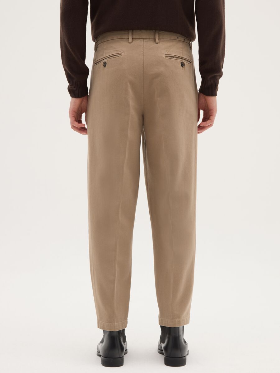 Brown chino trousers in pure cotton regular fit_2