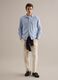 Blue stretch cotton long sleeve shirt regular fit_0