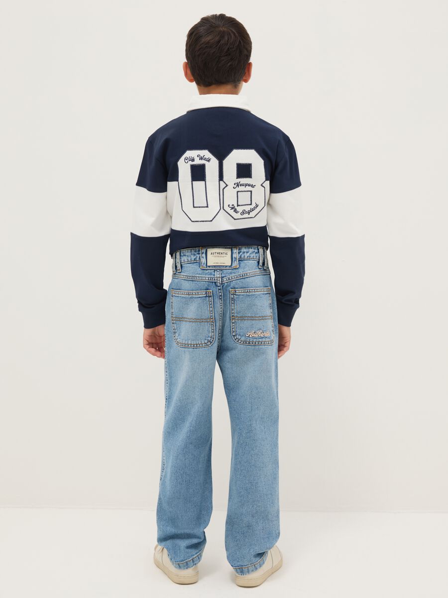 Blue pure cotton boys' jeans with regular fit_1