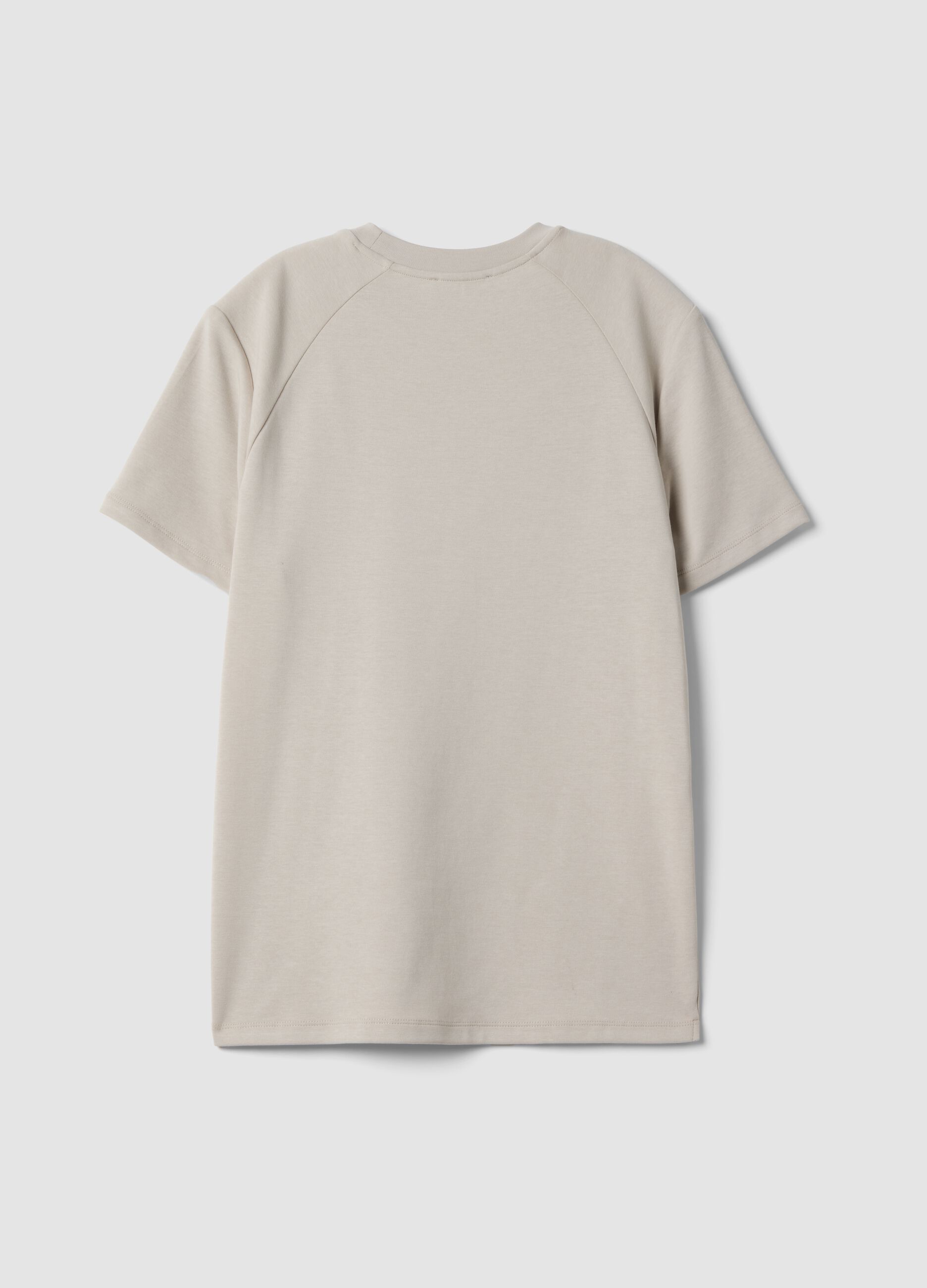T-shirt grigia in misto cotone traspirante e ad asciugatura rapida