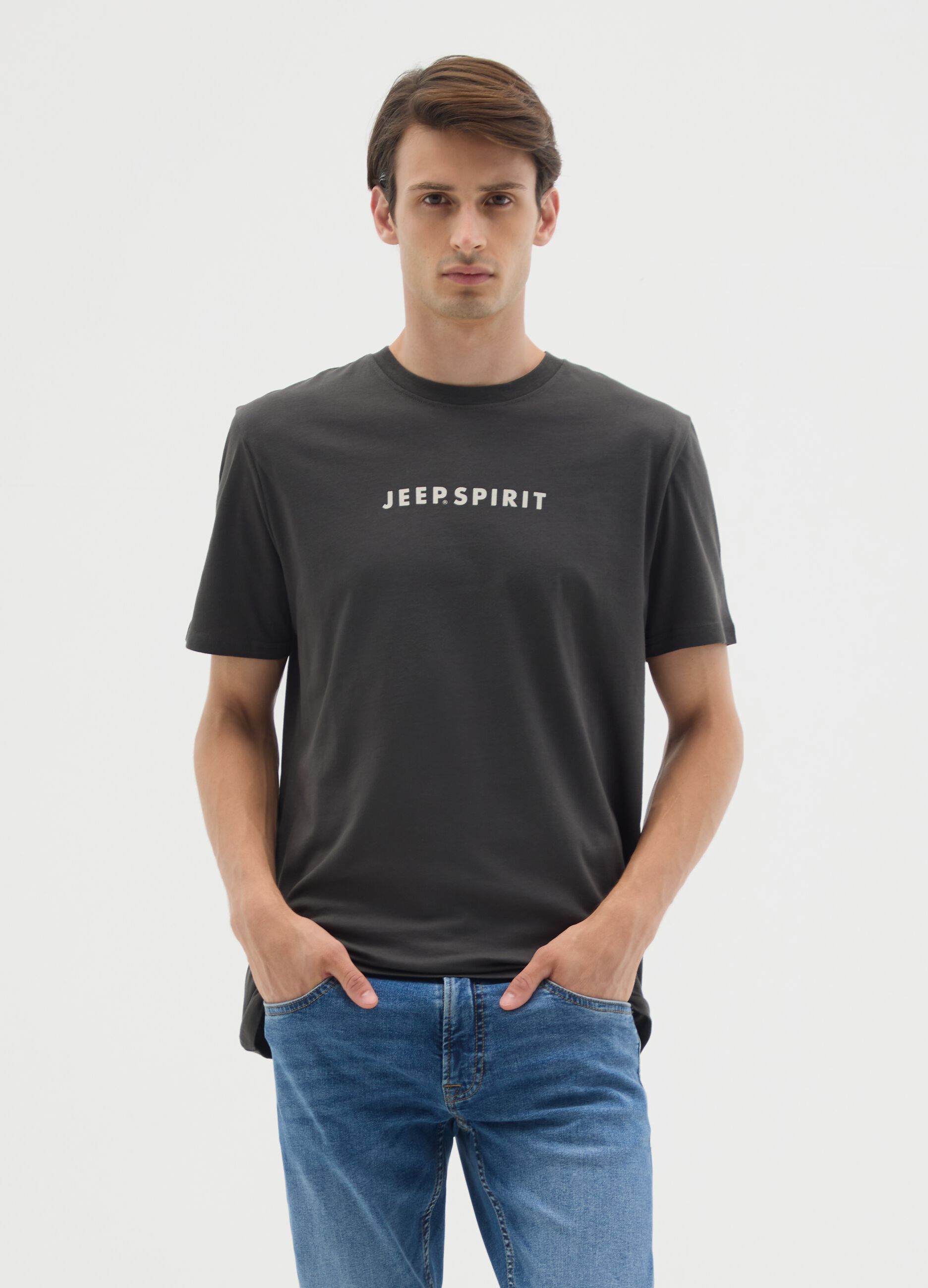 Black pure cotton regular fit t-shirt