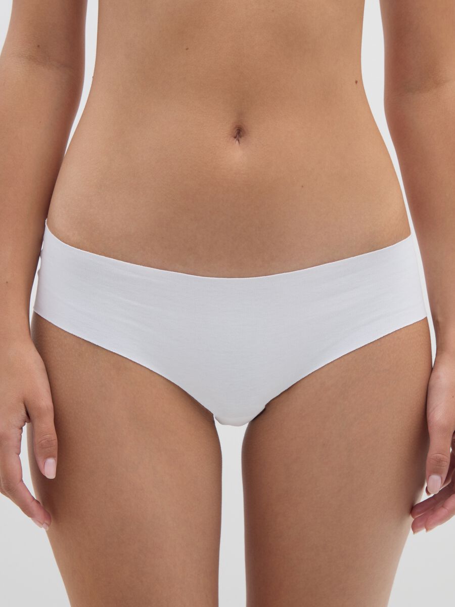 Slip in cotone elasticizzato bianco regular fit_1