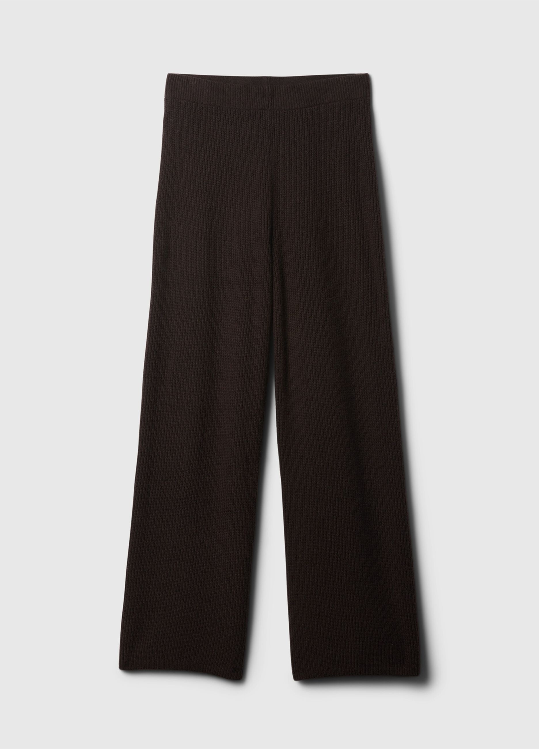 Ribbed wide-leg trousers