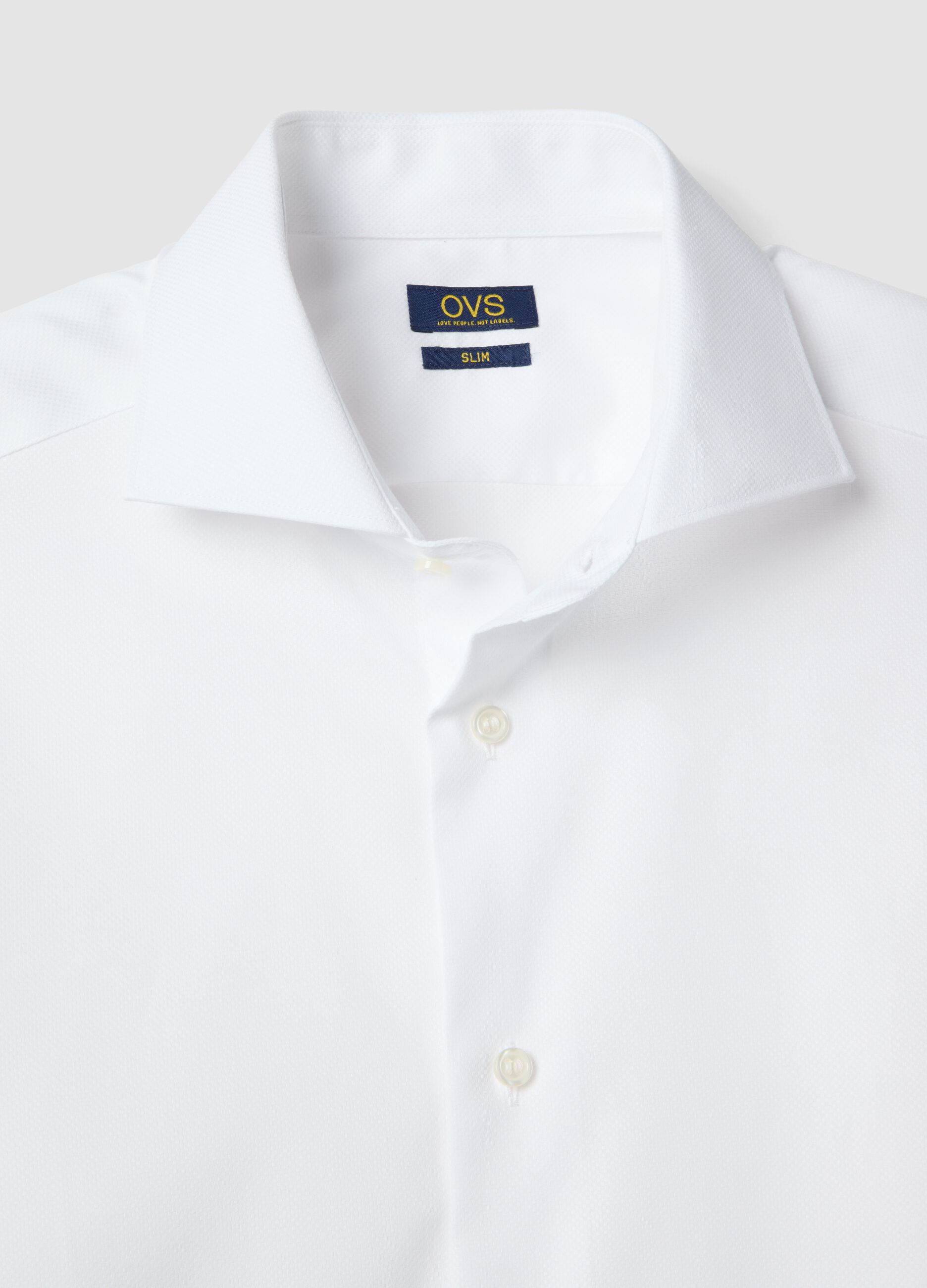 White Long Sleeve Pure Cotton Shirt Slim Fit