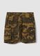 Green cotton cargo shorts_4