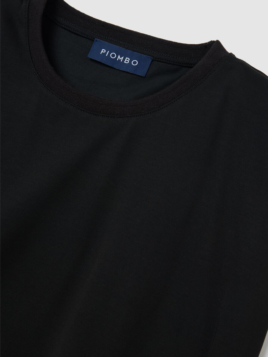 Black cotton blend T-shirt_5
