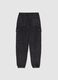 Boys' black cargo trousers in cotton blend regular fit_1