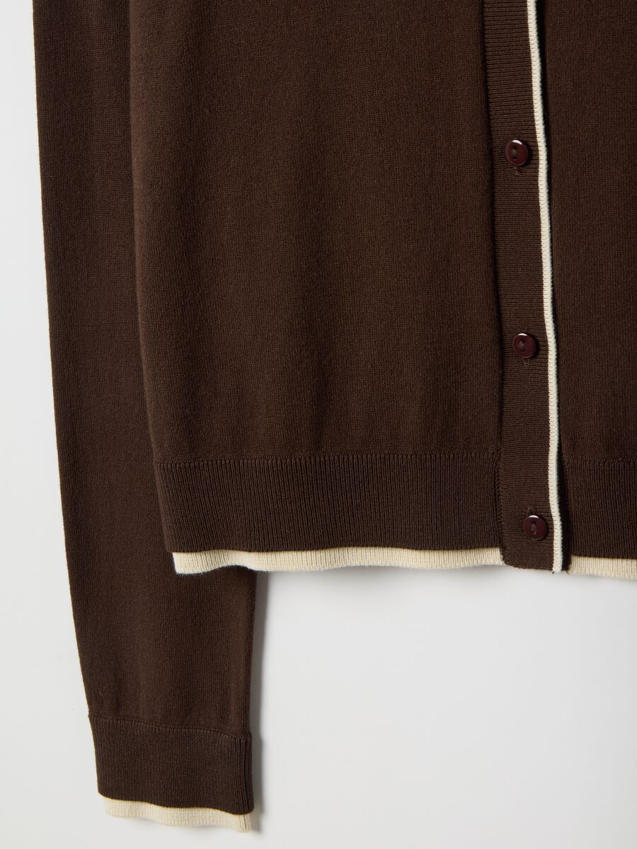 Cardigan in misto viscosa marrone regular fit_5