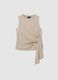 Beige mixed fitted top with knot_4