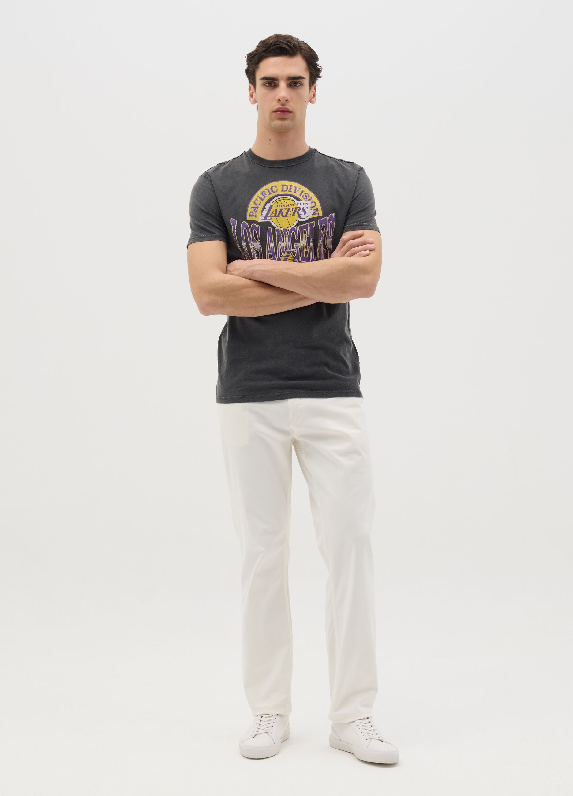 Grey NBA Los Angeles Lakers T-shirt