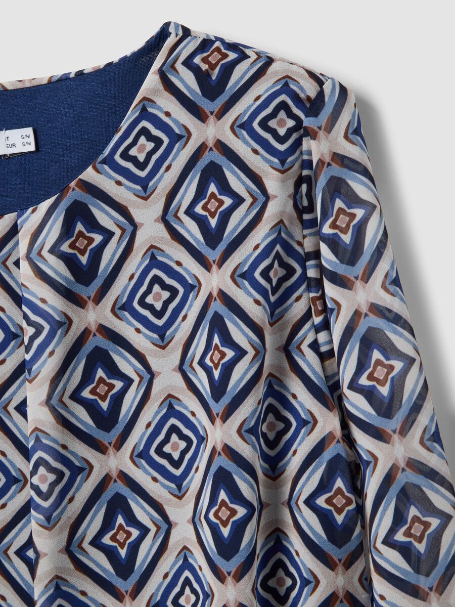 Blusa multicolor a fantasia con maniche lunghe regular fit_5