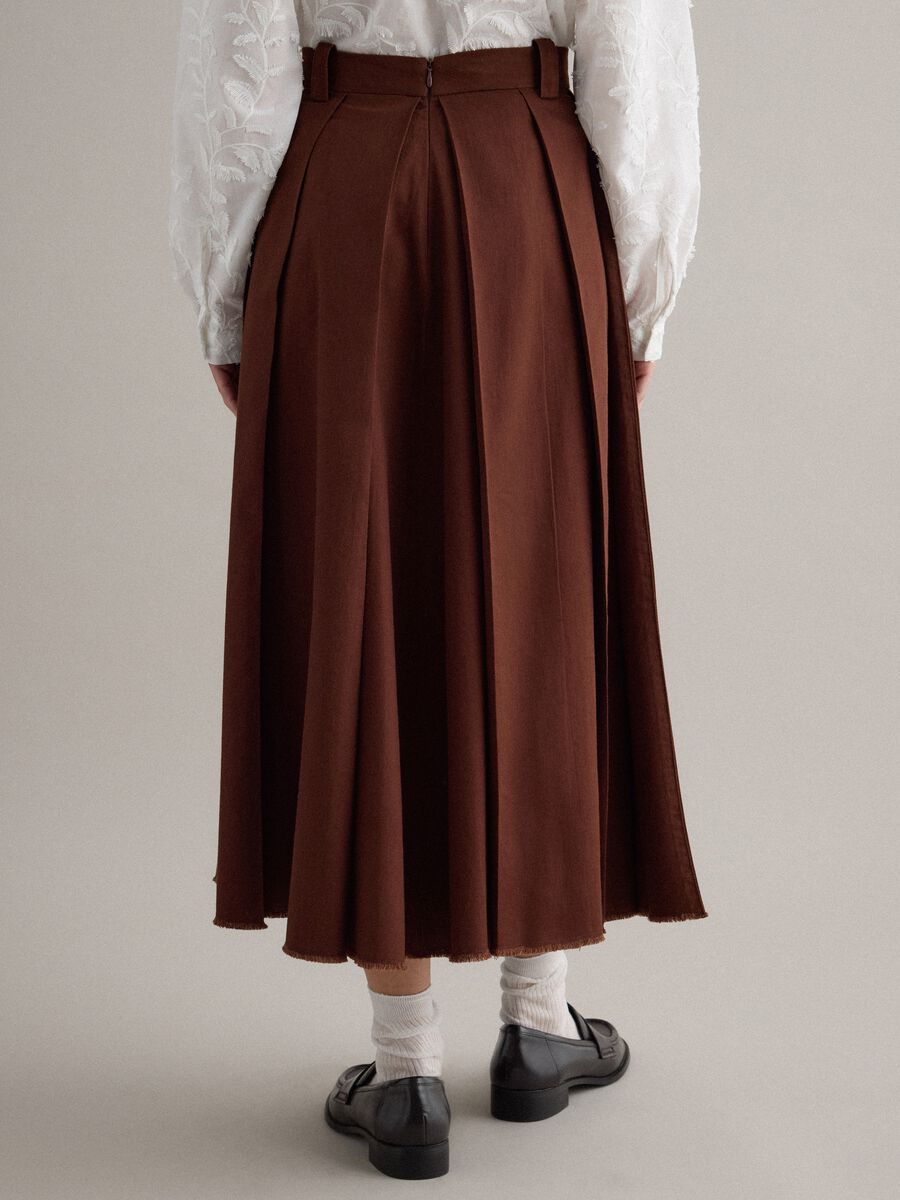 Long brown pure cotton skirt regular fit_2