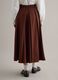 Long brown pure cotton skirt regular fit_2