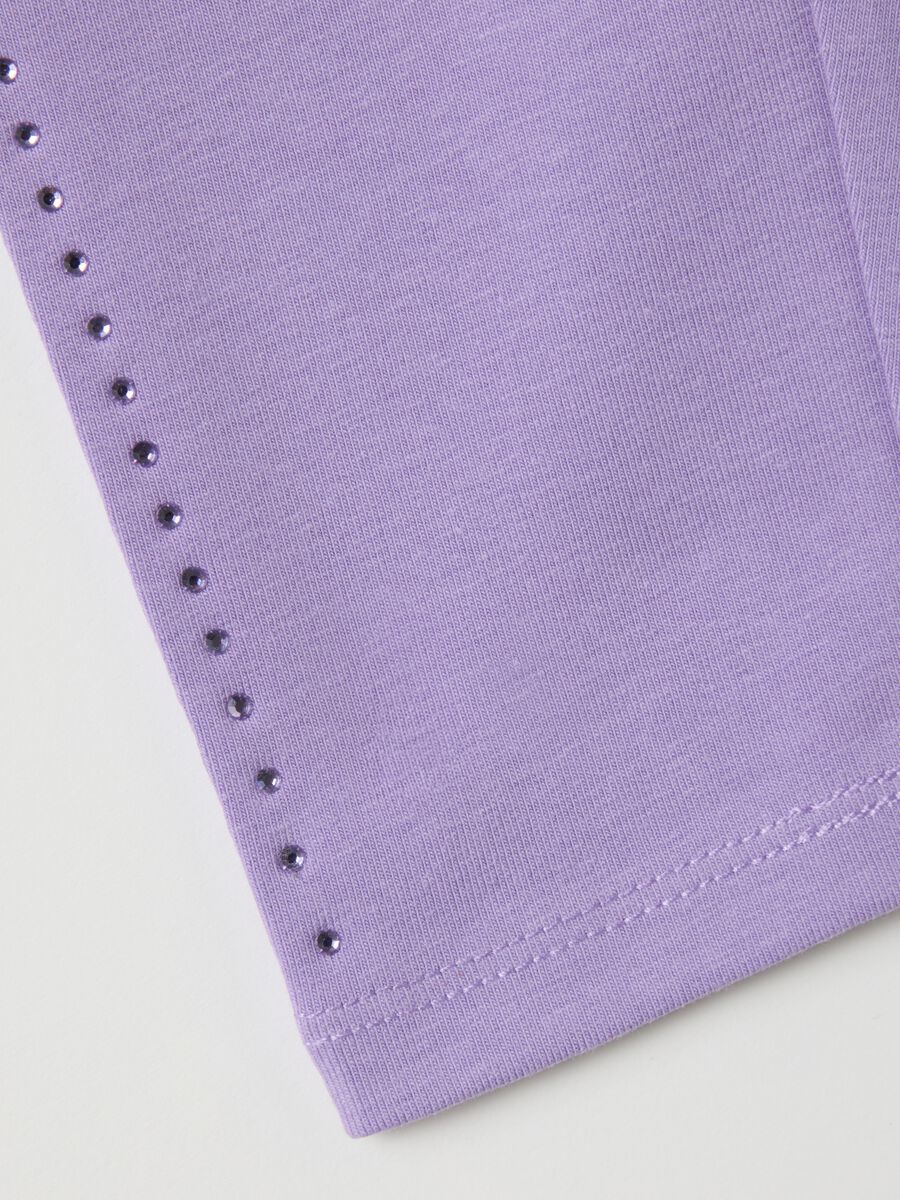 Girls' Stretch Cotton Purple Leggings_2