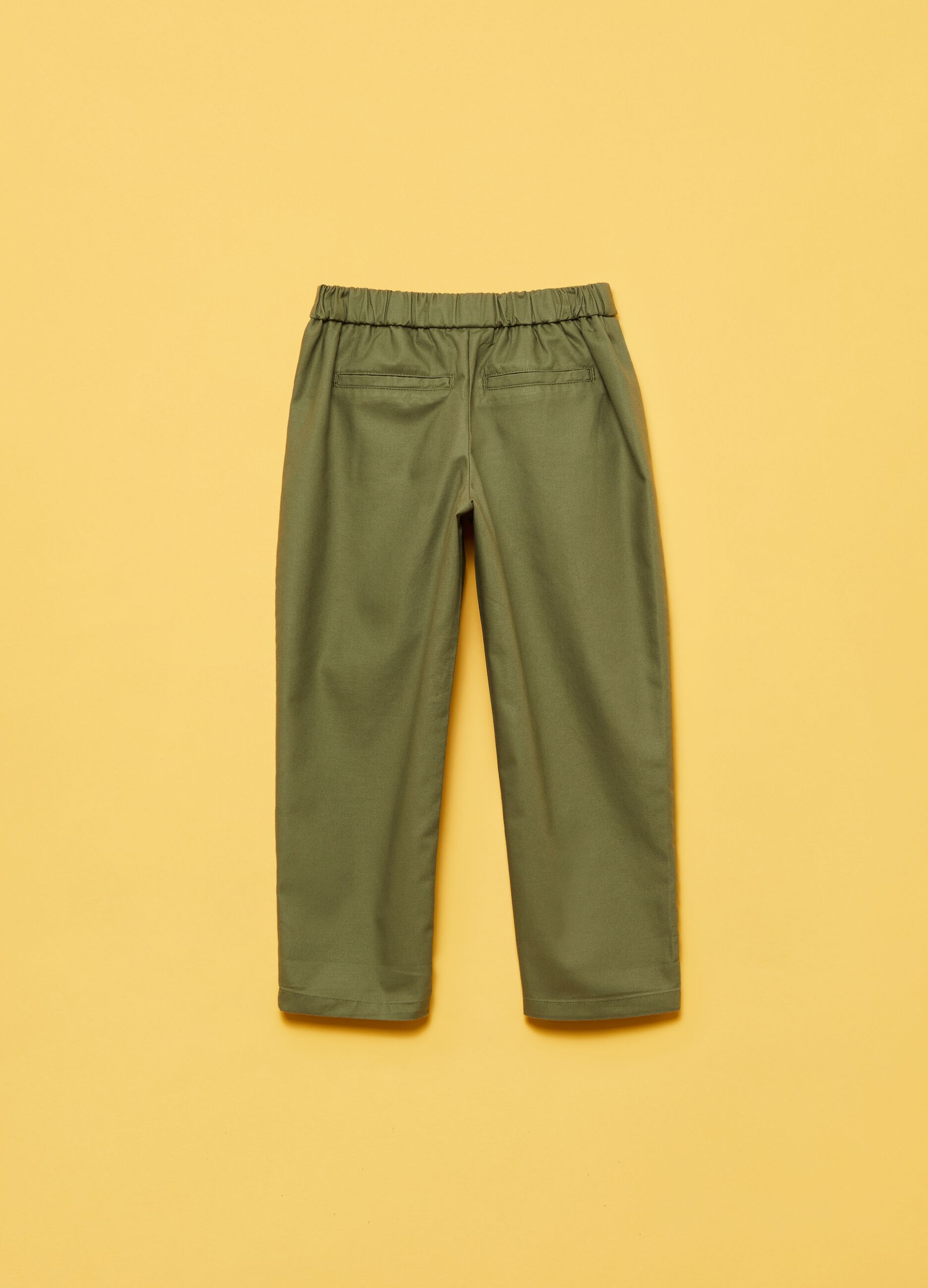 Trousers in Lyocell and cotton twill