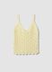 Yellow crochet waistcoat in pure cotton, regular fit_4
