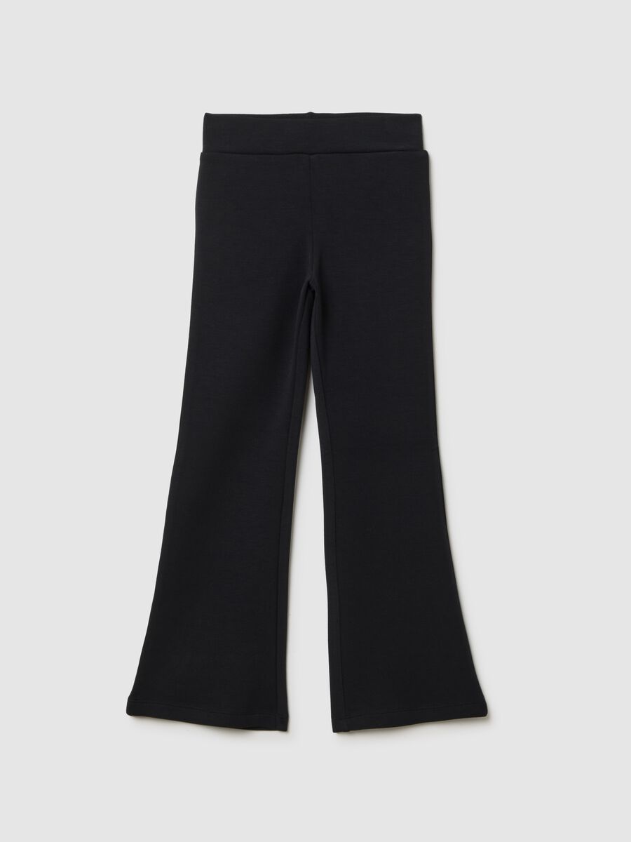 Girls' Black Flare Treggings_0