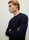 Blue merino wool crew neck jumper regular fit_3