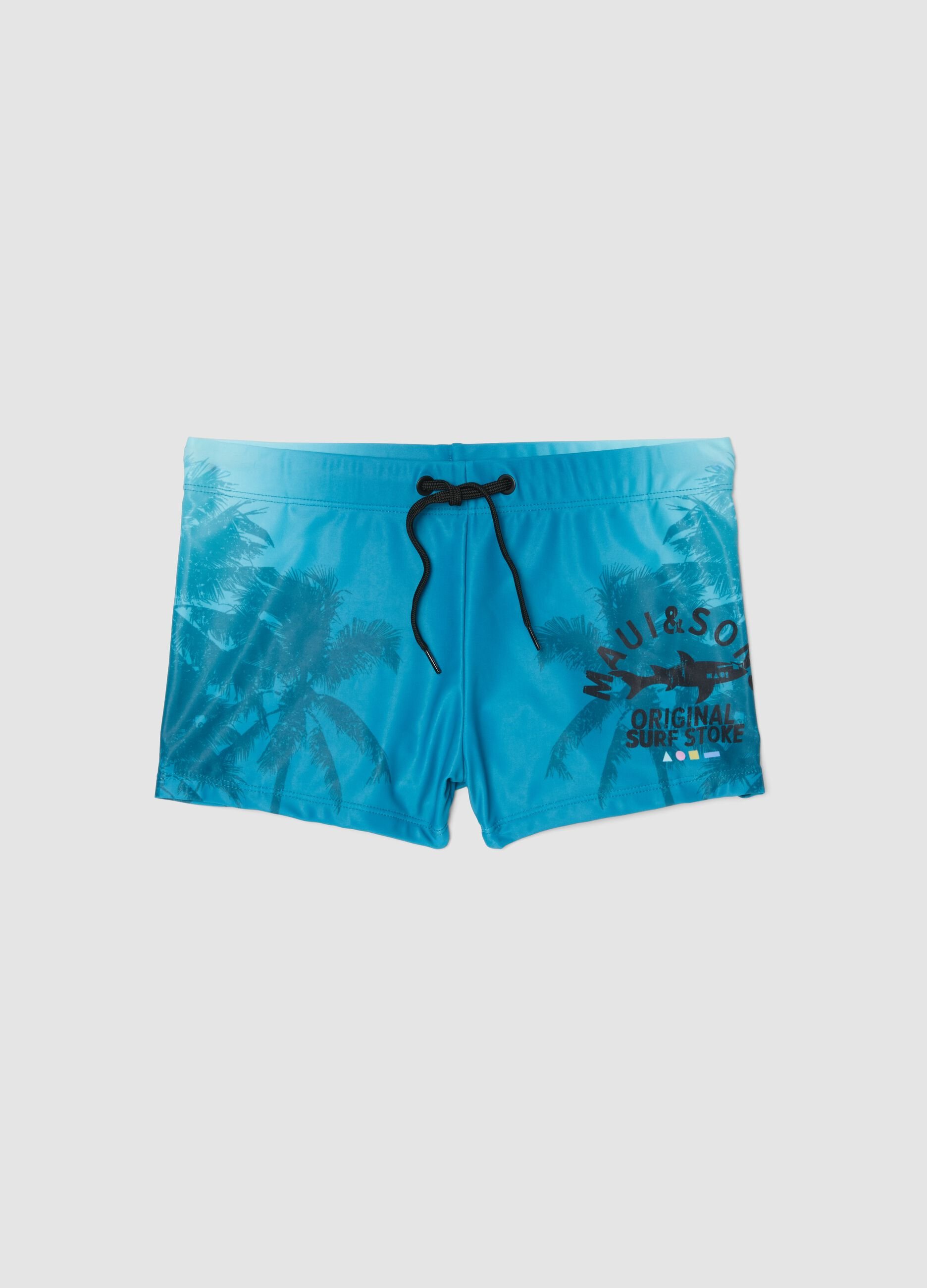 Blue stretch swim trunks