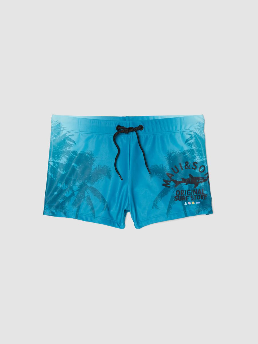 Blue stretch swim trunks_0
