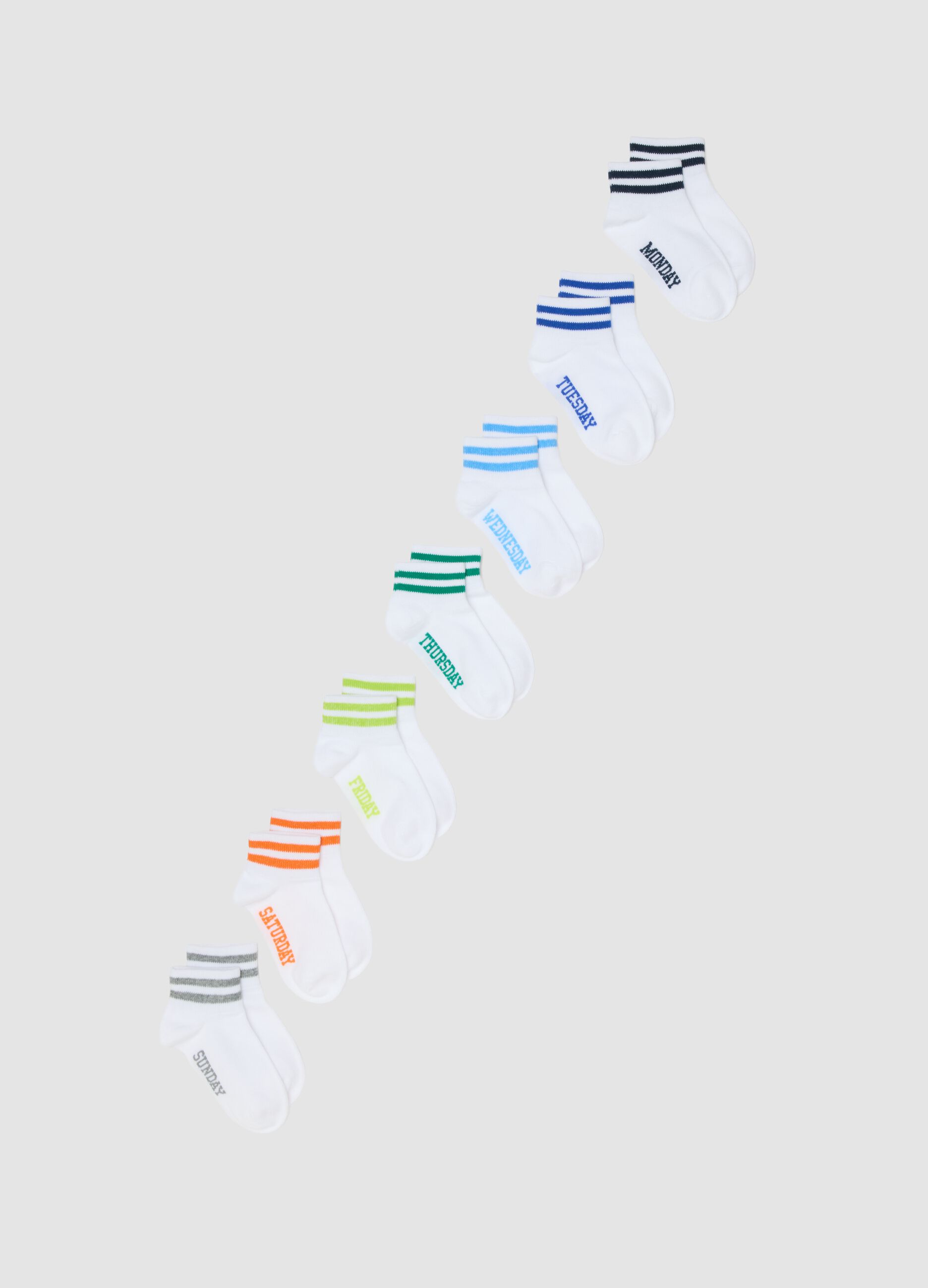 Multipack of short cotton multicolour socks for children