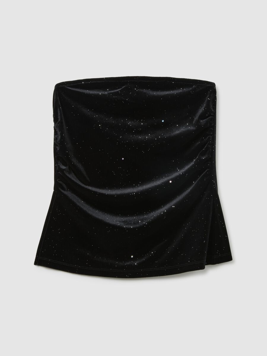 Top in chenille elasticizzato nero regular fit_4