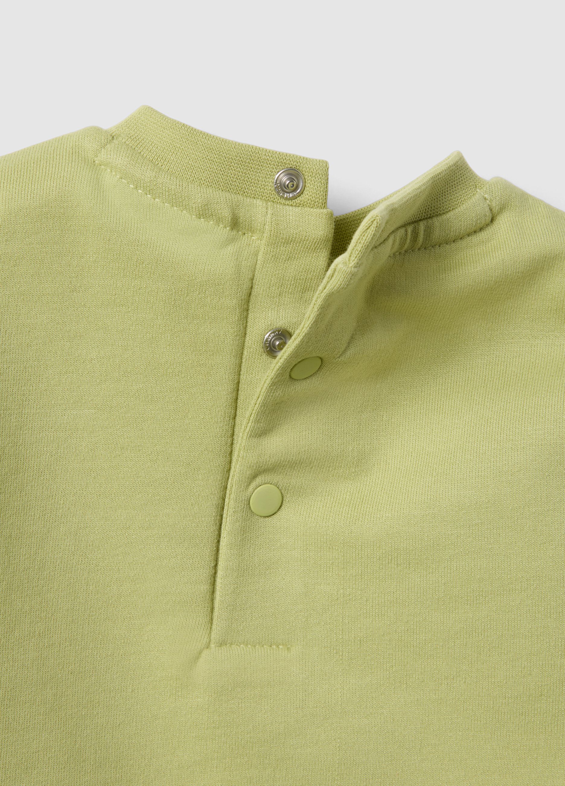 Green pure cotton baby sweatshirt and trousers set, regular fit