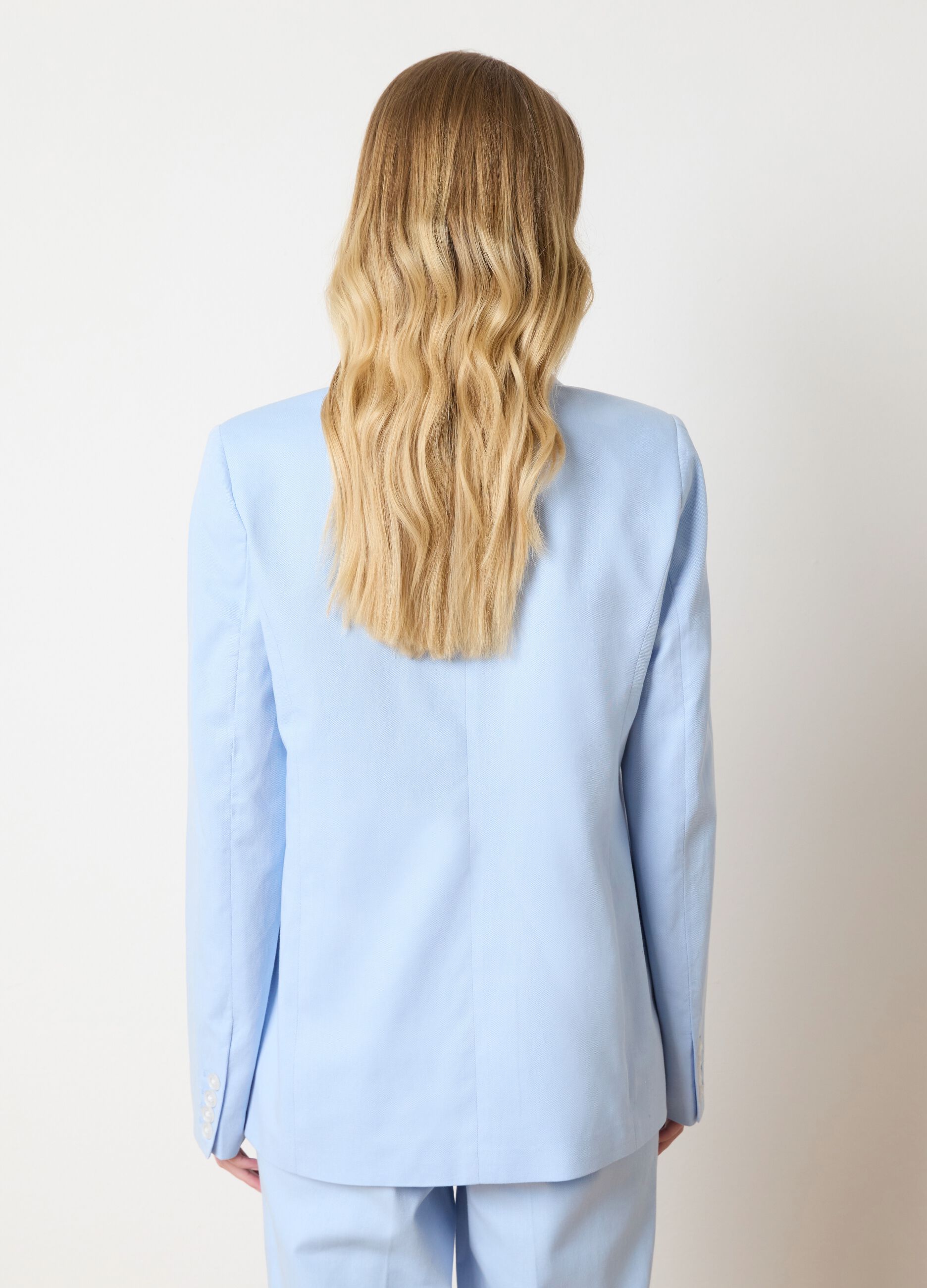 Regular-fit blazer in cotton and Lyocell