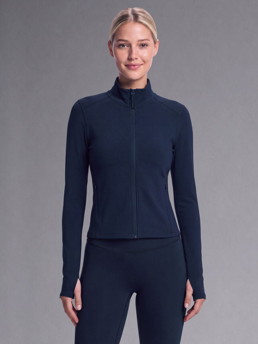 Full-zip blu fitted in tessuto elasticizzato ALTAVIA STUDIO_1