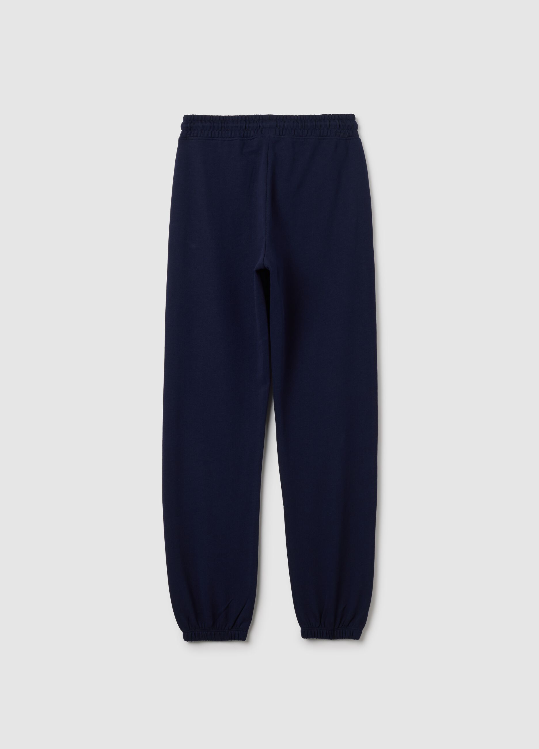 Girls' blue pure cotton trousers regular fit