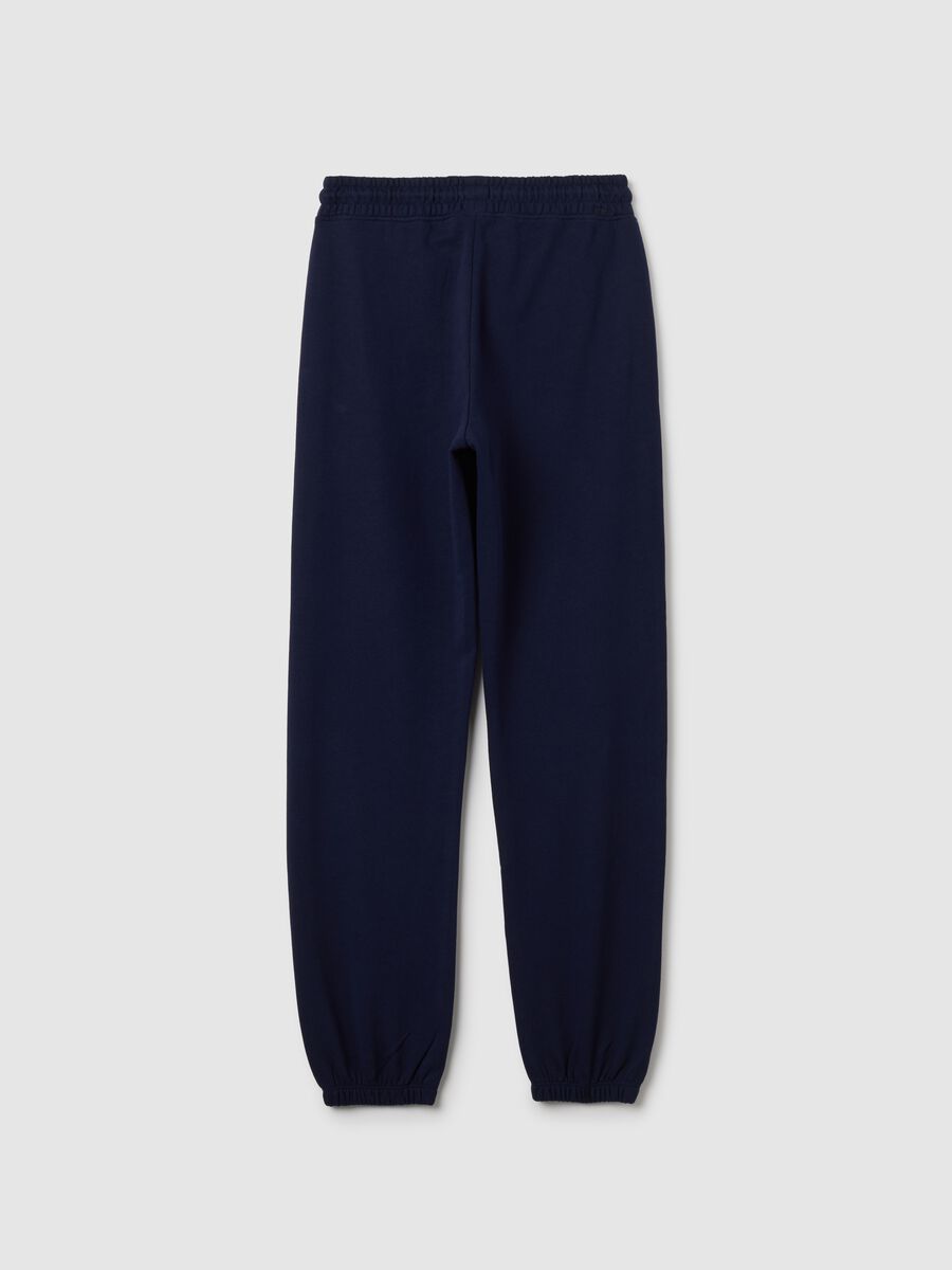 Girls' blue pure cotton trousers regular fit_1