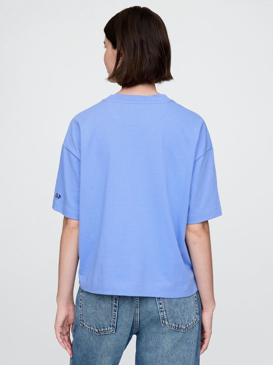 T-shirt a maniche corte azzurra in cotone Gap_2