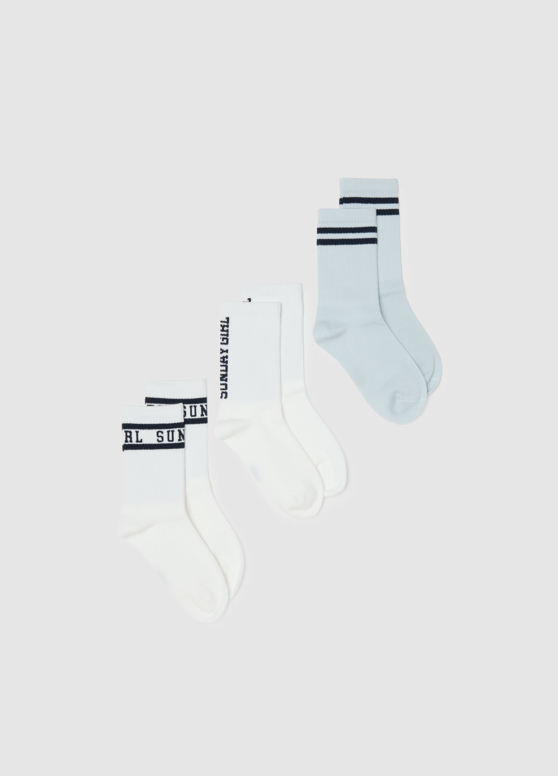 Multicolour cotton blend regular fit girl socks tripack