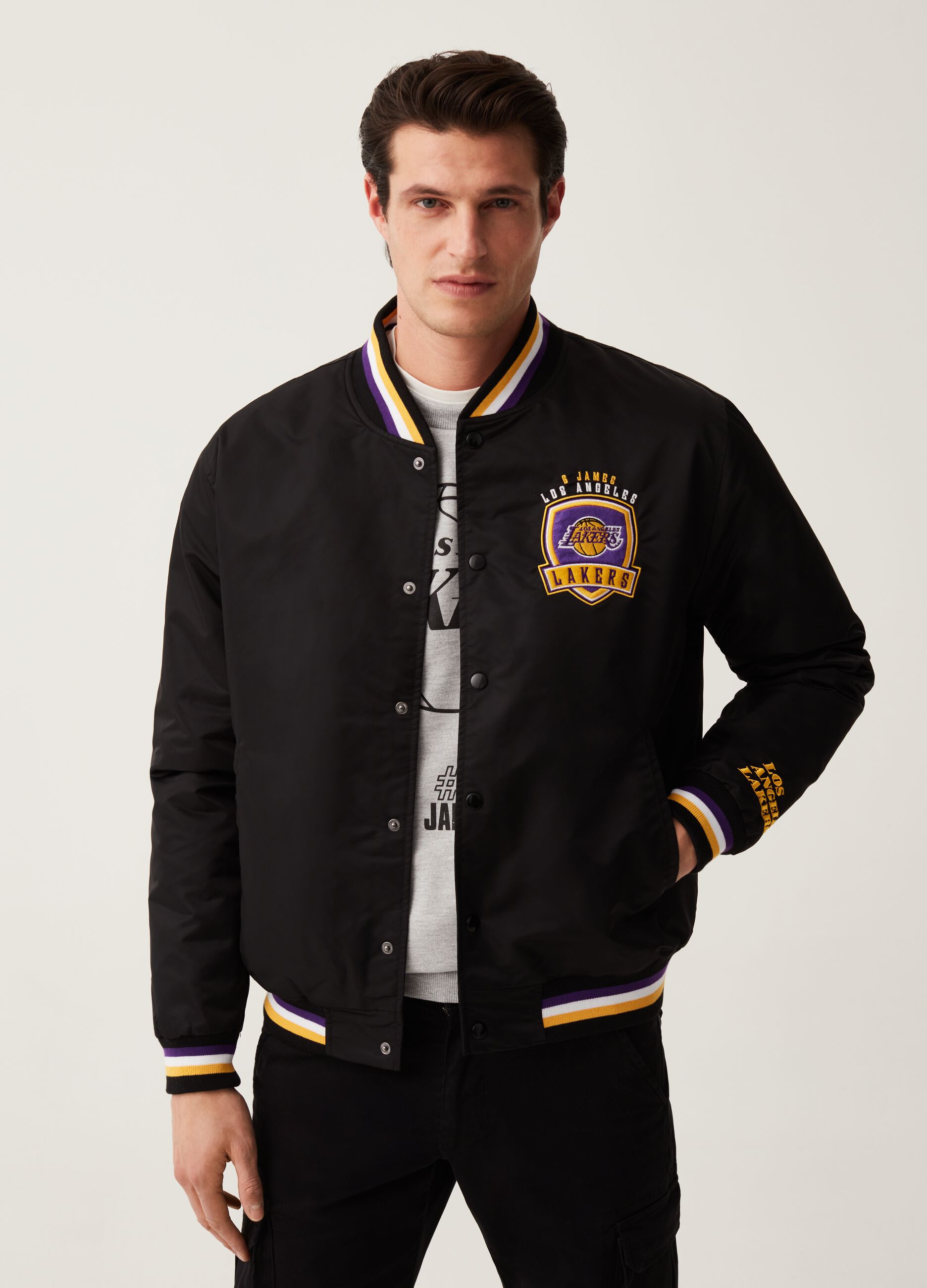 Giacca varsity NBA Los Angeles Lakers Nero NBA da Uomo OVS