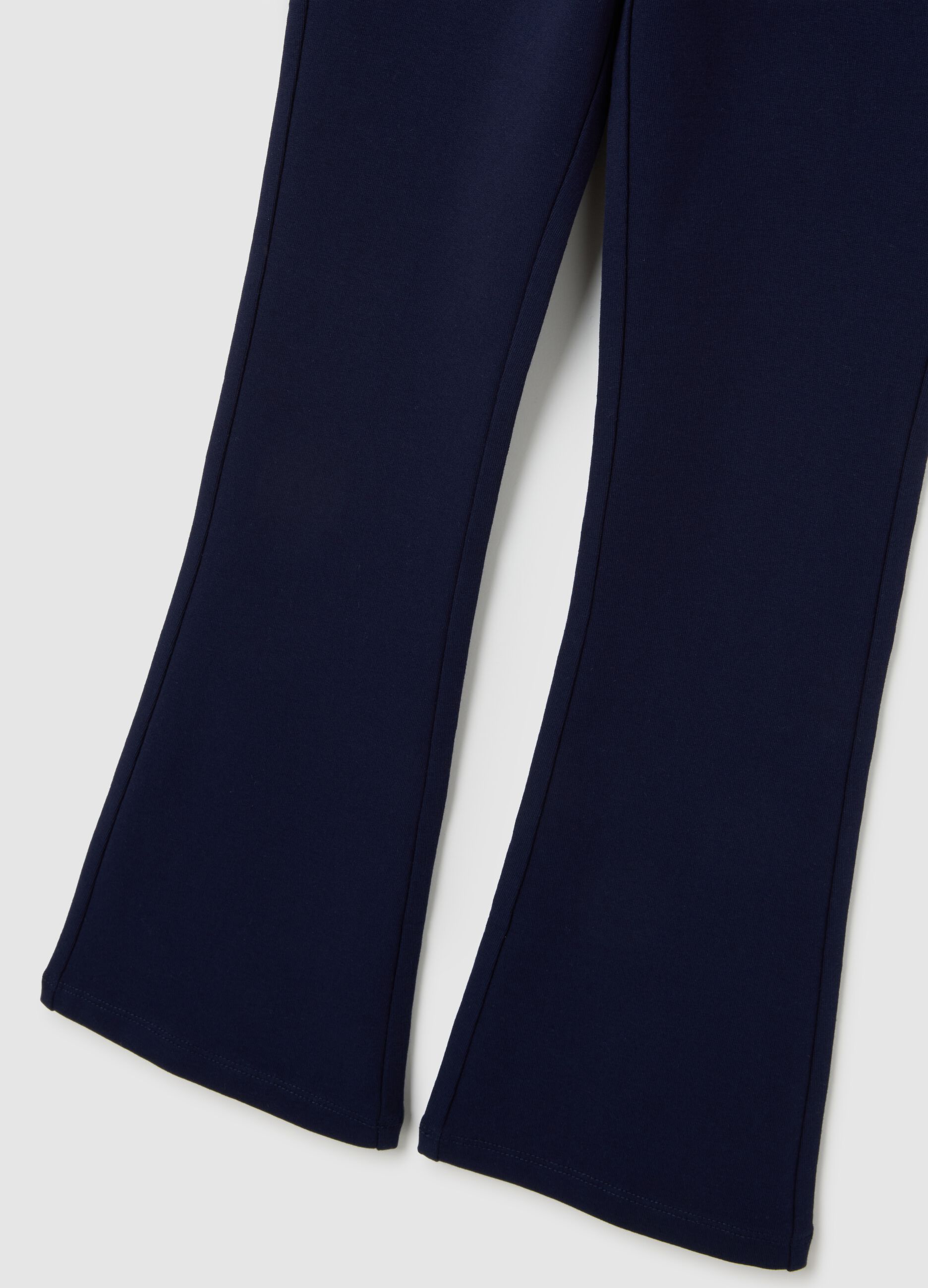 Completo da bambina in cotone elasticizzato bianco e blu regular fit