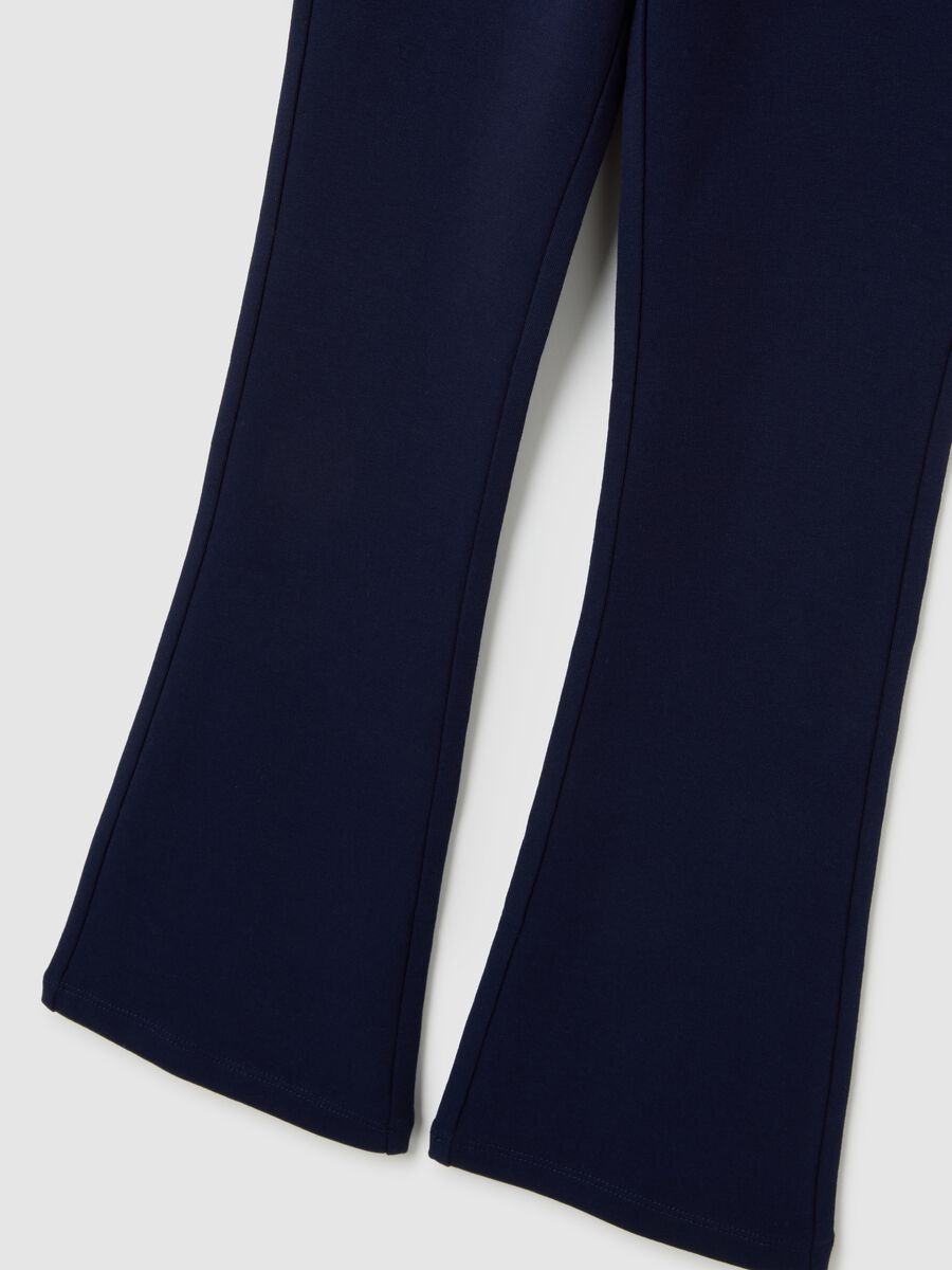 Completo da bambina in cotone elasticizzato bianco e blu regular fit_3