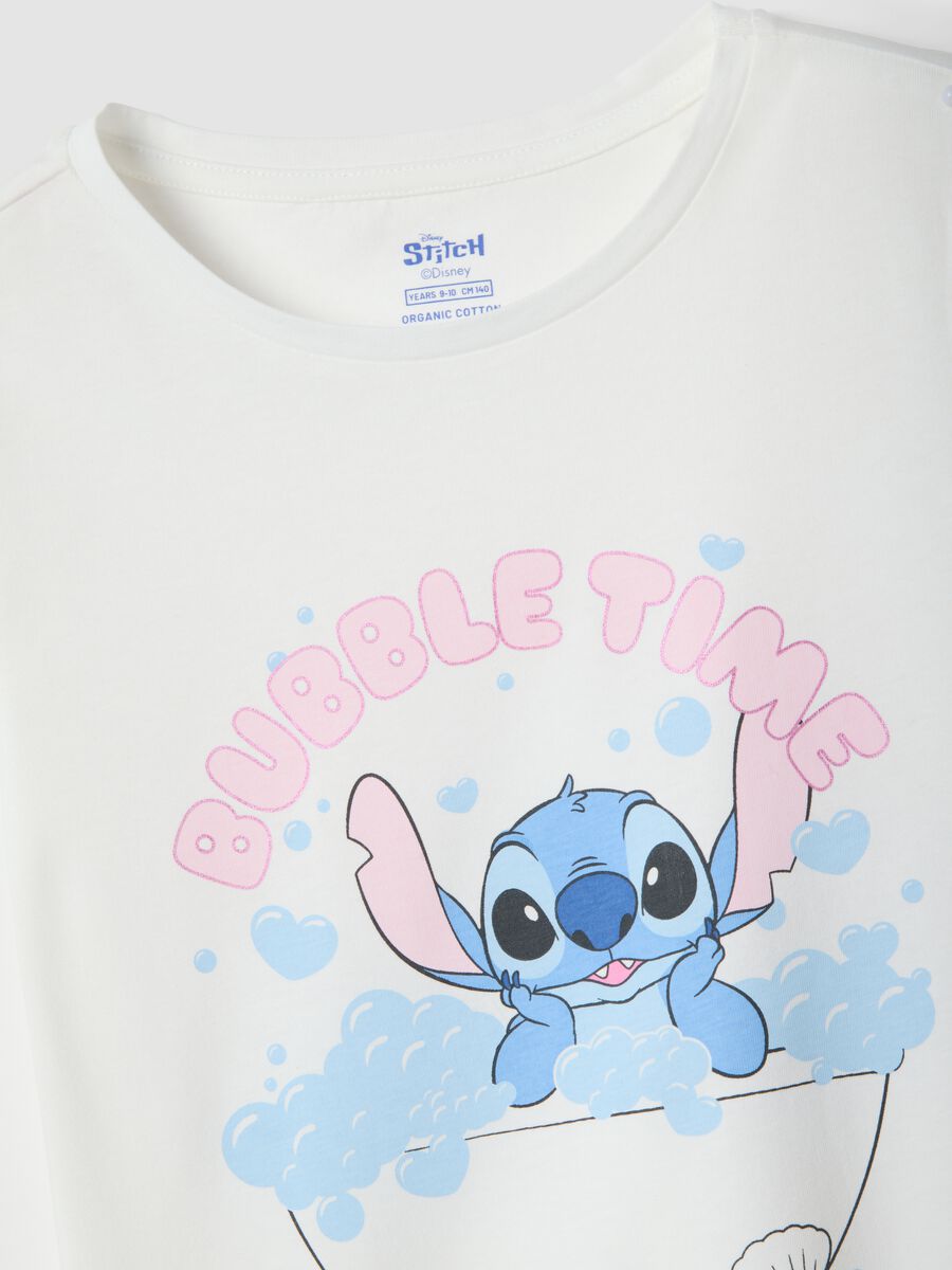 Girls&rsquo; multicolour pure cotton short pyjamas with Stitch_2