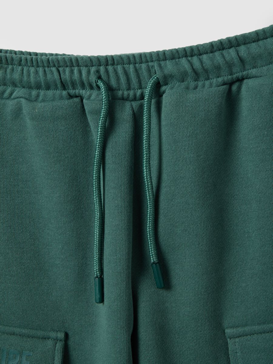 Completo jogging da bambino in misto cotone verde regular fit_3