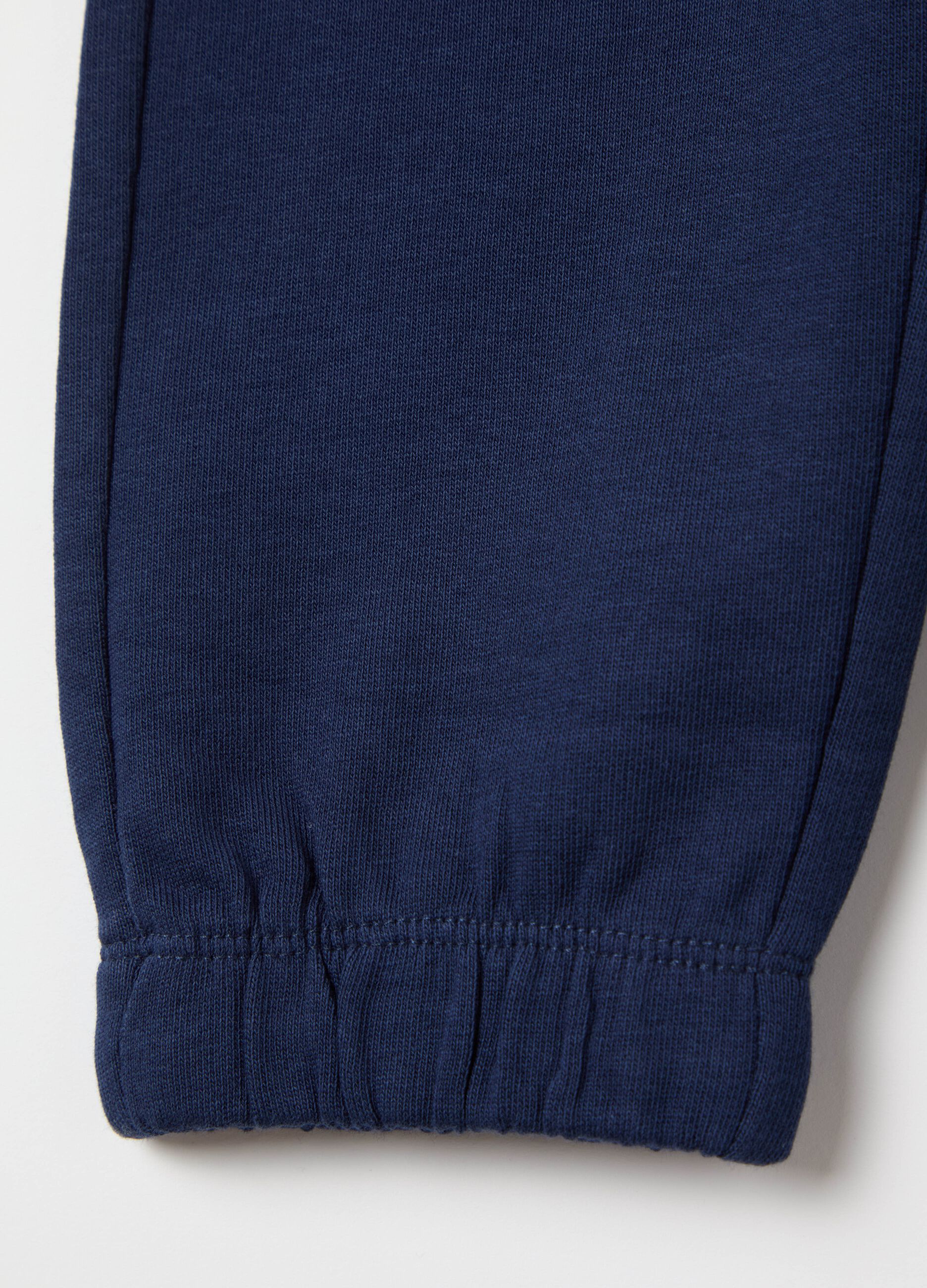 Joggers in French Terry con coulisse e stampa 