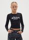 Girls' black stretch cotton regular fit top_0