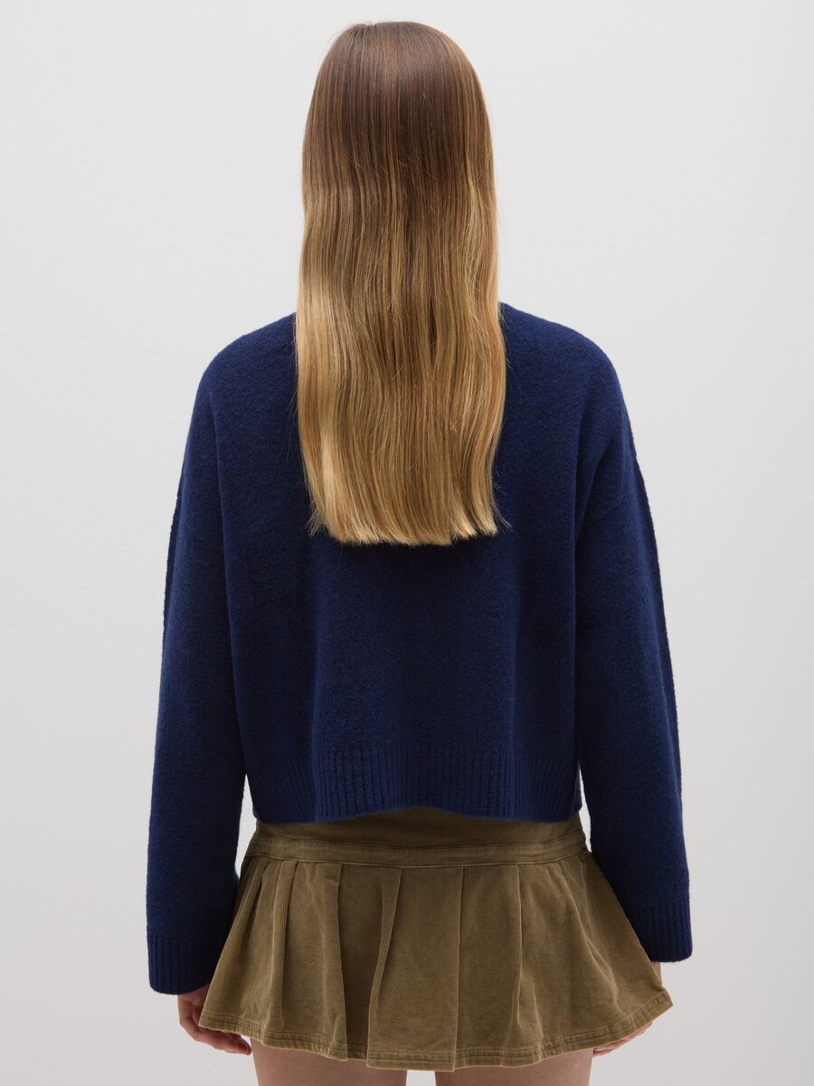 Maglione a collo alto blu regular fit_2