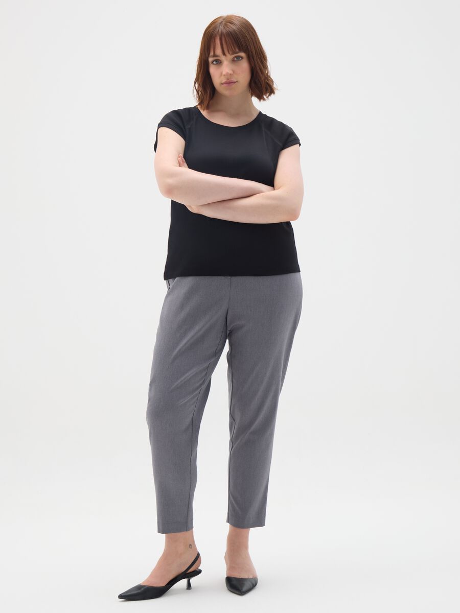 Women's top in pure black cotton_2