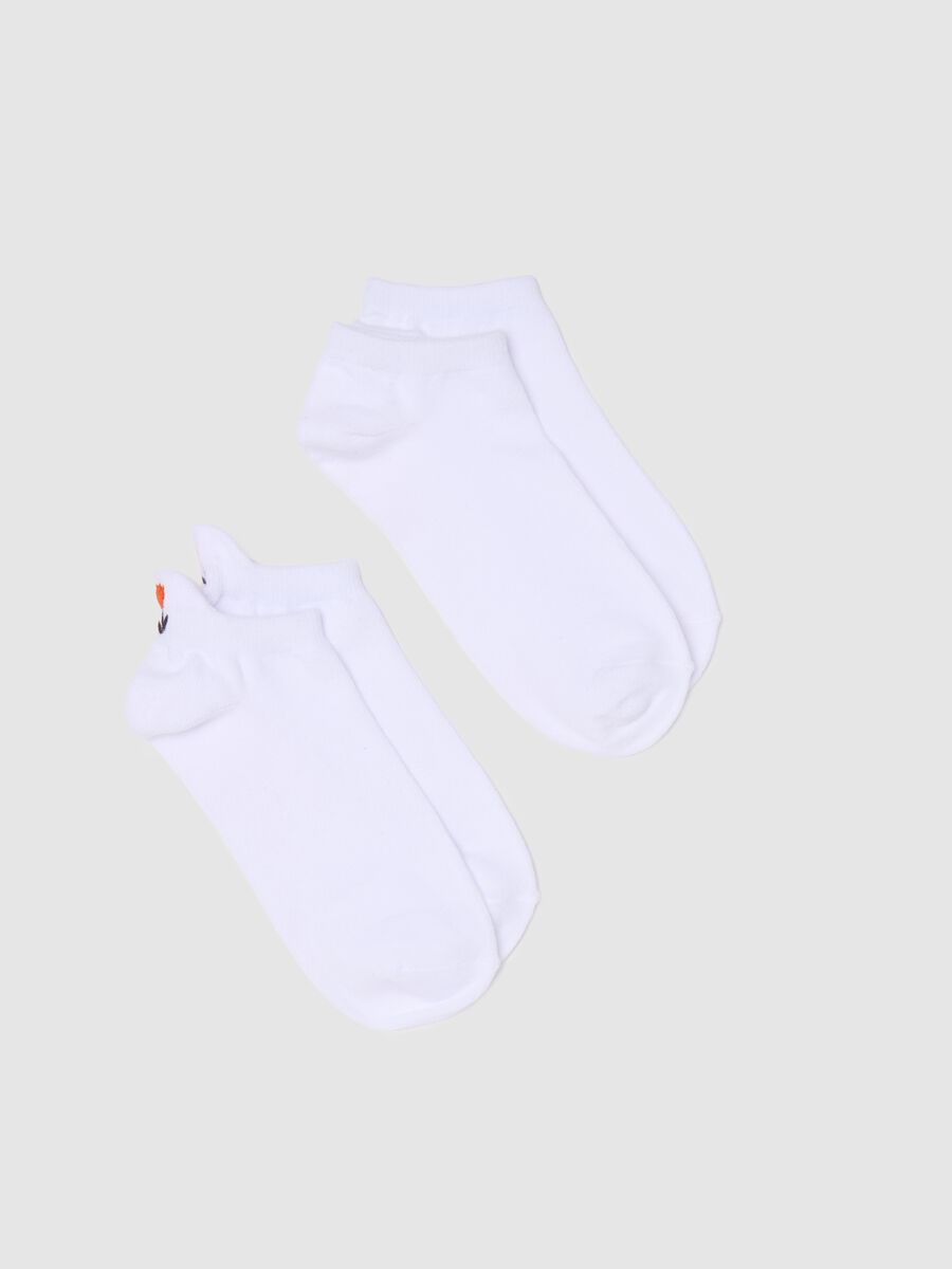Two-pair pack sneaker liners with flower embroidery_0