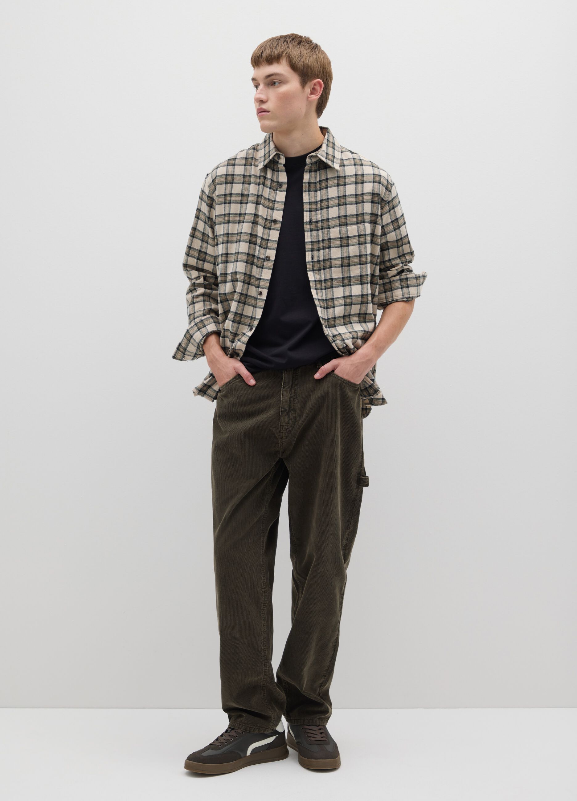 Black pure cotton baggy trousers