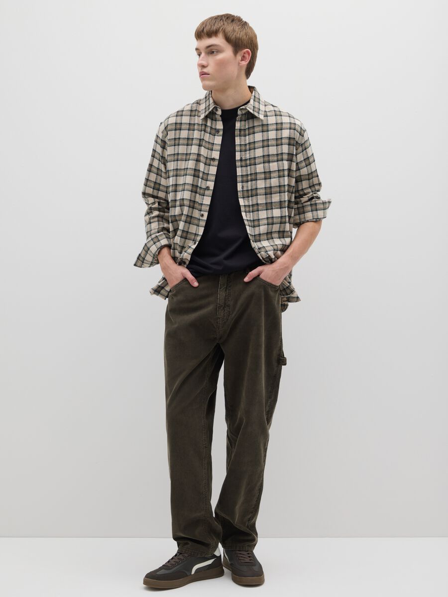 Pantaloni baggy in puro cotone neri_0