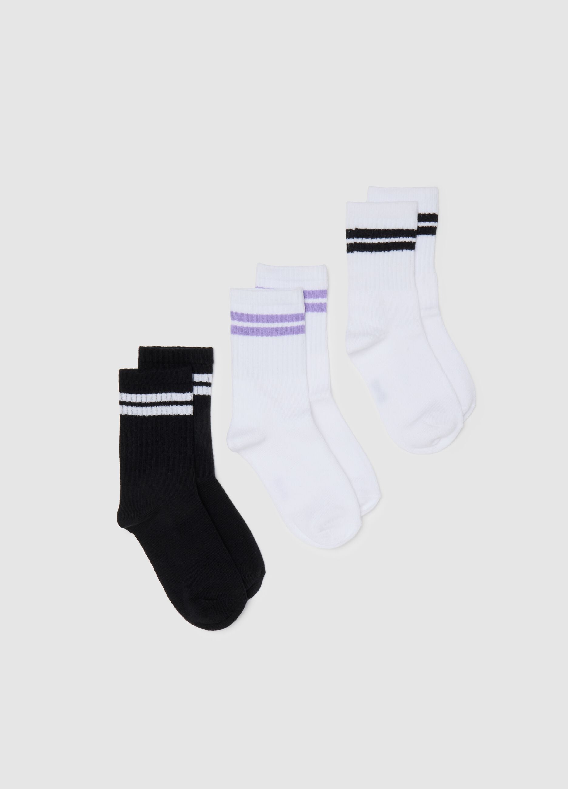 Girls' cotton multicolour sock tripack
