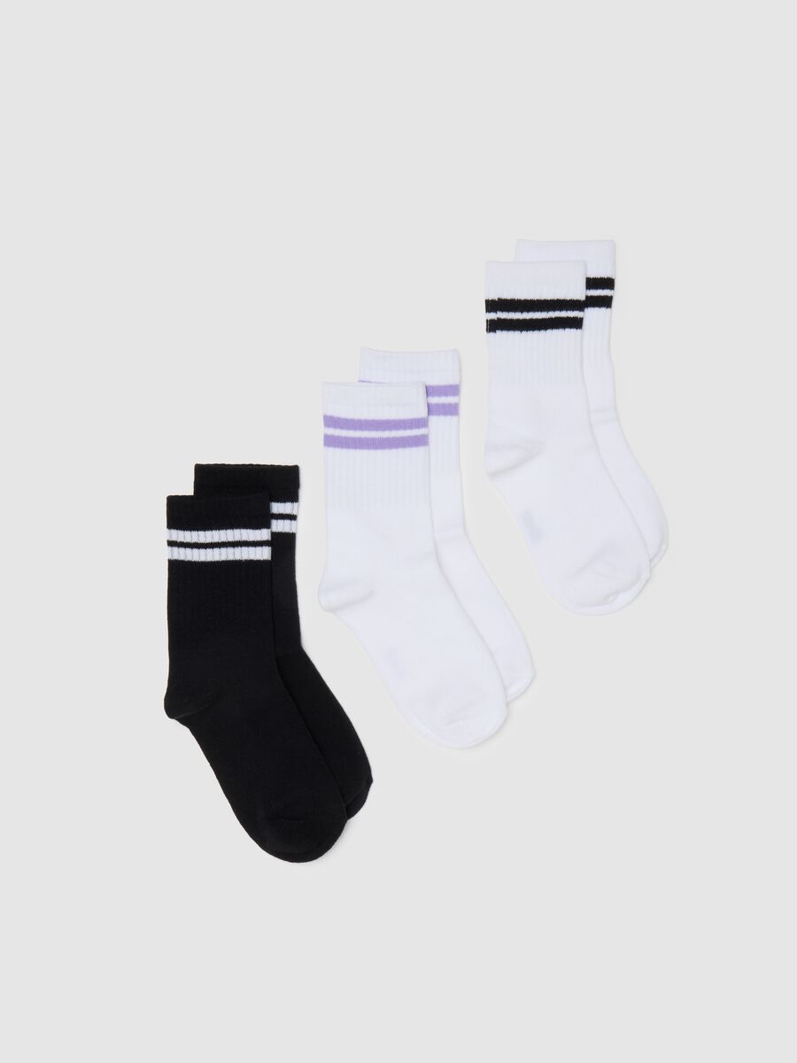 Girls' cotton multicolour sock tripack_0