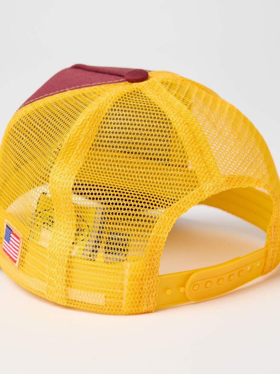 Maroon Baseball Cap with Yellow Mesh Back_2