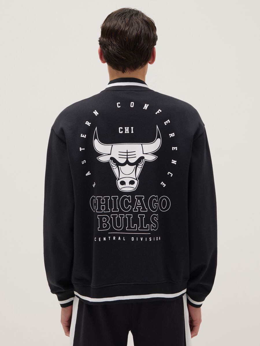 Black cotton-blend jacket regular fit with Chicago Bulls logo_2